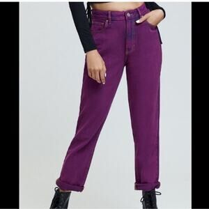 PacSun NEW Violet Pink Purple Stone Wash Straight Leg Mom Denim Jean 23